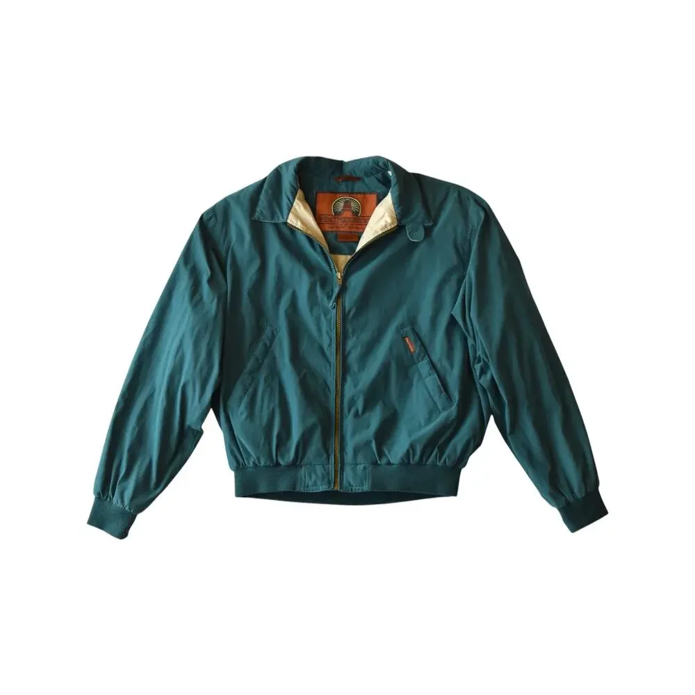 Vintage Weatherproof Harrington Bomber Jacket Teal Men's Medium